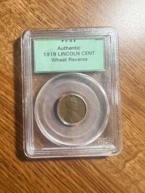 PCGS SAMPLE SLAB Lincoln Wheat Penny Cent  1919  PCGS Rarity 7.5 WOW