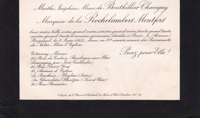 Marthe Joséphine De Bouthillier Chavigny Henri De La Rochelambert Montfort 1933 3