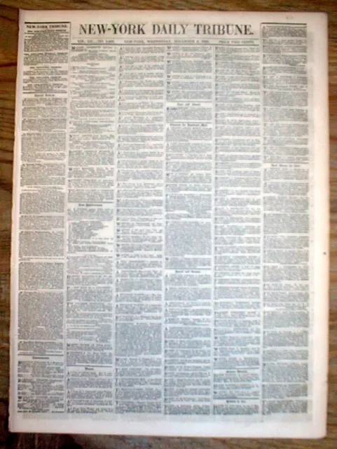 1852 headline display newspaper Democrat FRANKLIN PIERCE is ELECTED US PRESIDENT