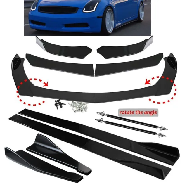 Front Bumper Chin Lip Splitter Spoiler Body Kit+Strut Rod For Infiniti G35 Coupe
