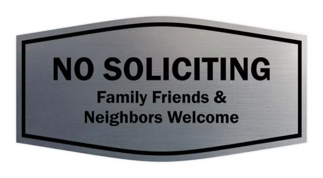 Fancy No Soliciting Family Friends & Neighbors Welcome Wall or Door Sign