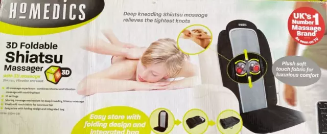 Homedics faltbares Luxus Shiatsu und Vibration mit Wärmemassagekissen schwarz 2