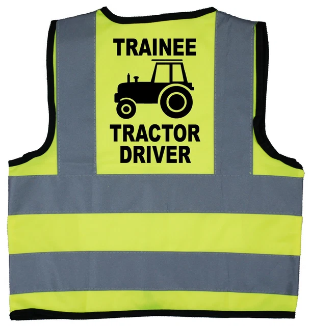 Giacca di sicurezza tirocinante trattore hi vis gilet bambini bambino neonato 0-9 anni