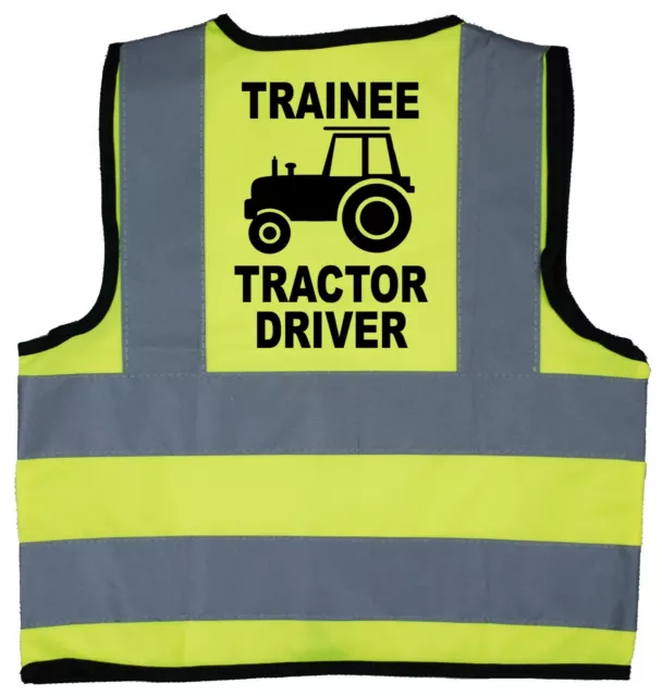 Trainee Tractor Driver Hi Vis Safety Jacket Vest Children's Kids Baby 0-9 Years