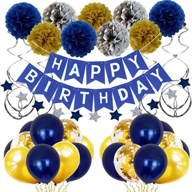 2 Striscioni Personalizzabili Per Compleanno Con Stelle E Palloncini – Decorazione Feste Bambini E Adulti (Nero, Grande)