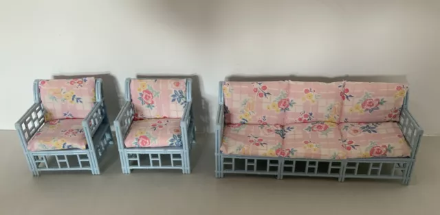 Barbie Doll Rattan Wicker Style Conservatory Furniture Set  Beverly Hills Coll 2