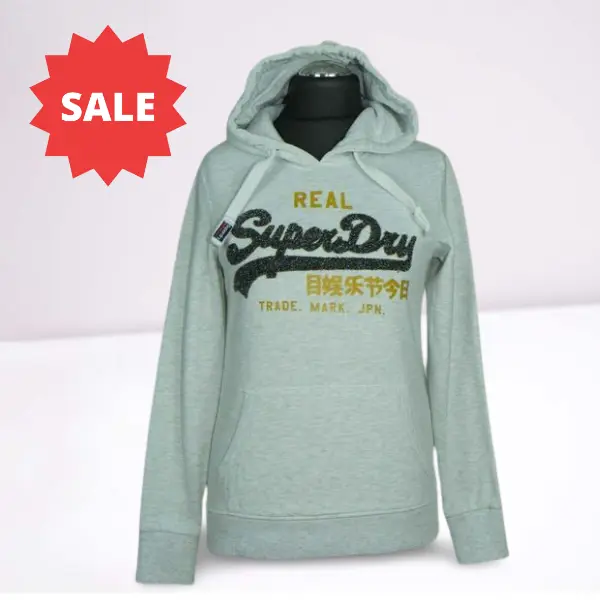Womens Real Superdry Hoody Size Uk 10 ( Label 12) Vgc #../ -