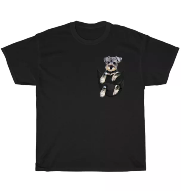 Schnauzer Dog in Pocket Dog Puppy Pet Animal Dog Lover T-Shirt Unisex Tee Gift