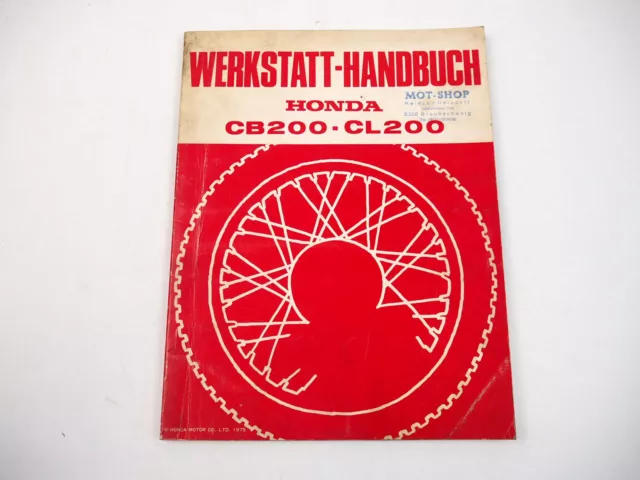 Honda CB200 CL200 Werkstatthandbuch Reparaturhandbuch Reparaturanleitung 1975