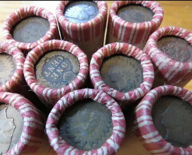 Unsearched Wheat Penny Roll With Indian Heads On BOTH ENDS! Wheat/Indian Cents!