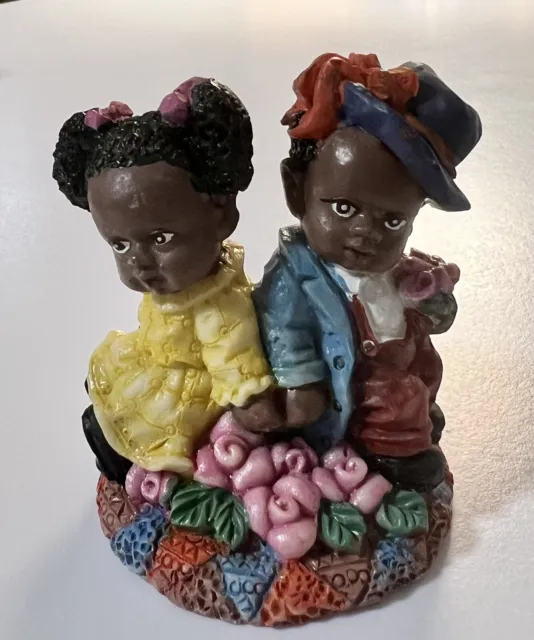 African American Figurines Resin Americana Boy Girl