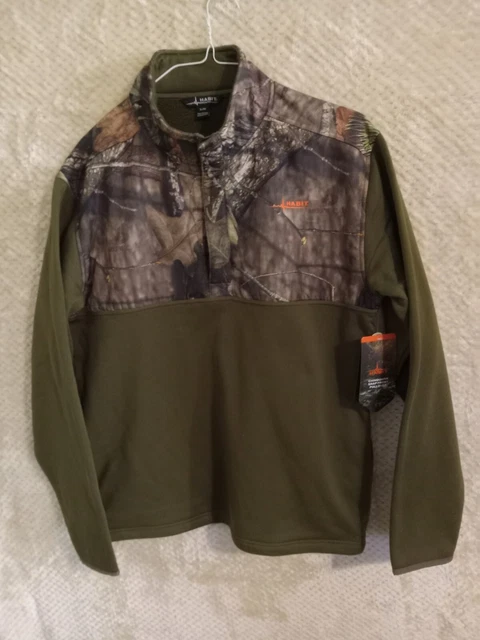 Habit Mossy Oak Half Camouflage Sweatshirt Pullover Men's Size XL NWT