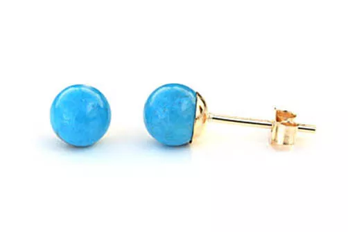 9ct Gold Turquoise Studs 5mm earrings Gift Boxed Made in UK Birthday Gift