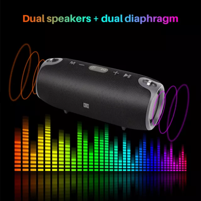 40 W Tragbarer Wireless Bluetooth Lautsprecher Stereo Bass laut USB AUX Kabel FM 3