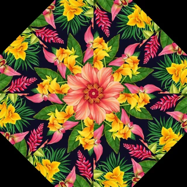 Pre Cut Quilt Kit 4-6" Blocks Pre Cut Kaleidoscope Quilt Kit TROPICAL FLEUR