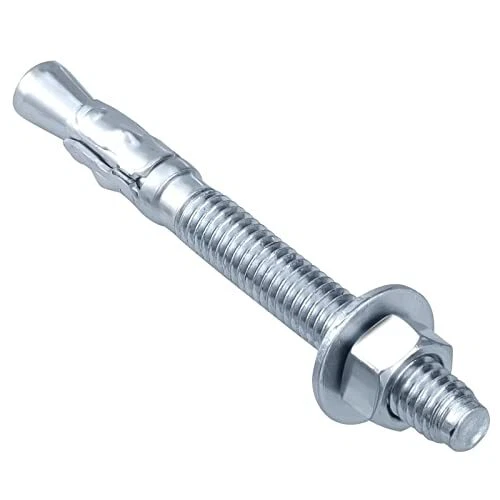 1/2'' x 7'' 5 PCs Wedge Concrete Wall Anchors Bolt Zinc Plated Heavy Duty Fas...