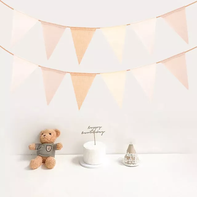 Kids First Birthday Linen Banner Wedding Coffee Cream Baby Shower Burlap GarlaFE