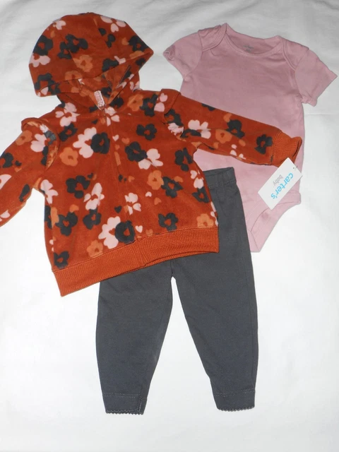 Carters 3-Piece Baby Girl Pants Set Jacket - Infant Size 6 Months - New 2