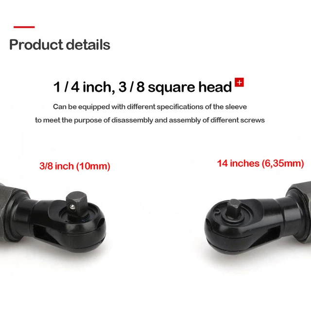 New Right Angle Mini Air Pneumatic Ratchet Wrench Torque Reversible Impact Tool. 12