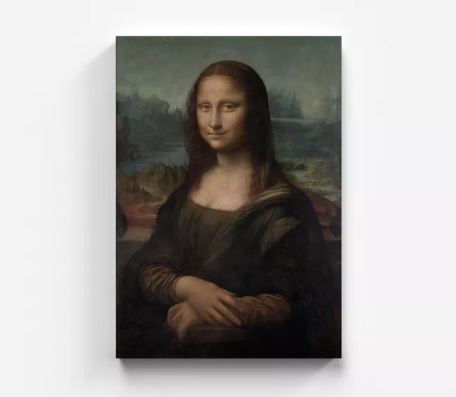 Leonardo da Vinci Leinwandbild Portrait of Mona Lisa Farbig Wandbild Art Kunst