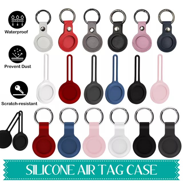 Airtags Silicone Cuir PU Support Étuis Protection Porte-Clés Porte-Monnaie Sacs