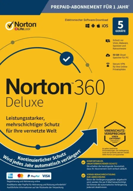 NORTON (Internet) SECURITY DELUXE 5 Geräte 2023 PC/Mac Android  KEY