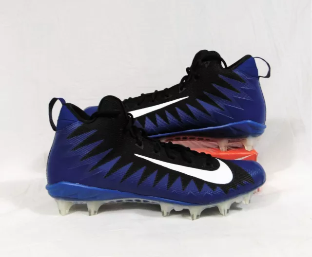 Nike Alpha Menace Pro Mid Black & Blue Football Cleats Sz 14 NEW 922813 014