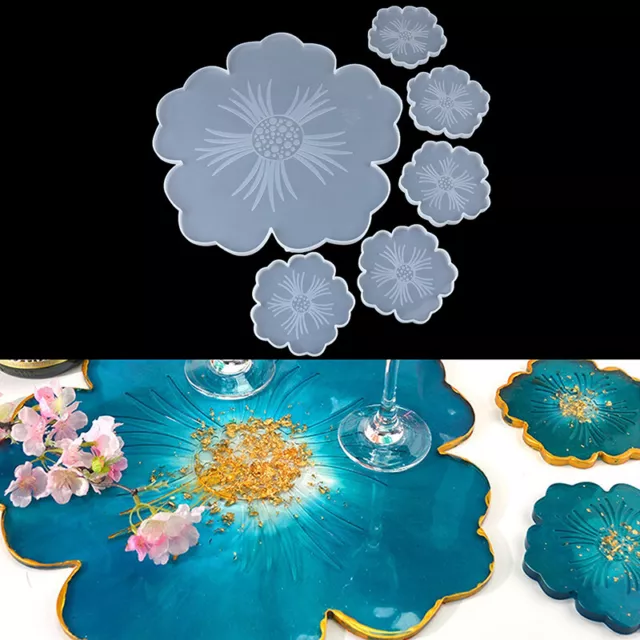 Sakura Tea Tray Coaster Silicone Mold For DIY For Epoxy Resin Molds Making To~m'