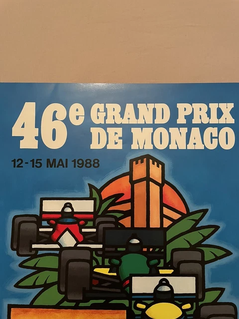 Affiche Officielle Grand Prix F1 Monaco 1989 – Originale – 40x60 Cm