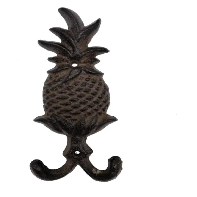 Comfy Hour Antique and Vintage Collection Cast Iron Pineapple Double Key Coat Ho