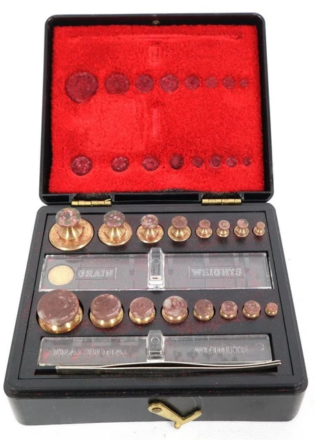 Vintage Ohaus Scale Corporation Wood Assay Scale Balance Weight Set