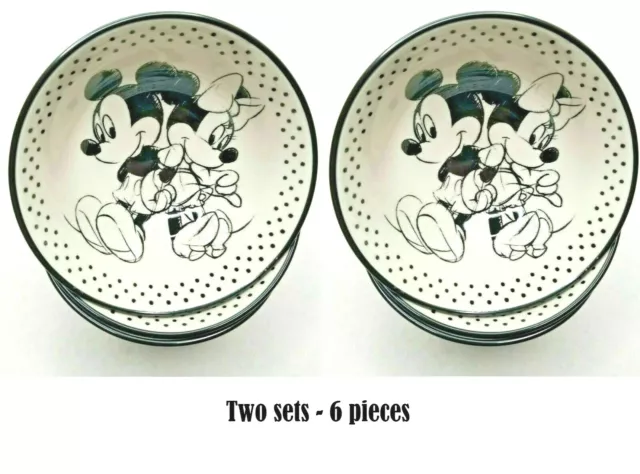 Disney Mickey and Minnie Mouse Best Friends Ceramic Tidbit Bowl Setof3 New 2 SET