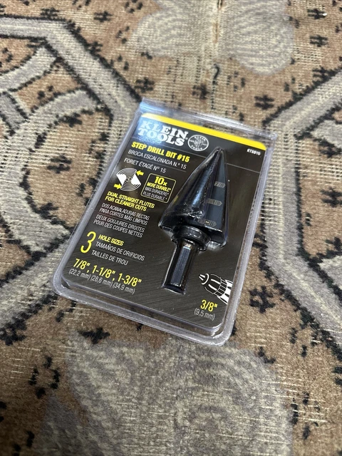 Klein Tools KTSB15 Step Drill Bit #15   7/8", 1-1/8", 1-3/8" NEW