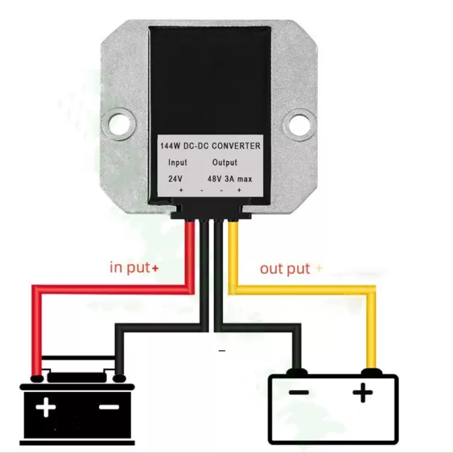 24V Auf 48V DC-DC Step Up Boost Spannungswandler 3A 144W Industrie-Netzteile KG