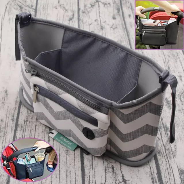 Baby Changing Pram Stroller Buggy Storage Pushchair Bag Bottle Organizer Ripples