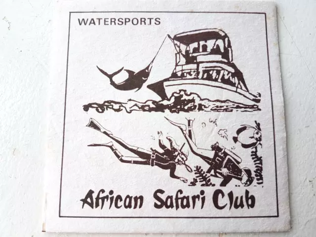Vintage AFRICAN SAFARI CLUB - Wassersport... Biermatte/Untersetzer
