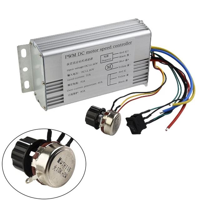 Controller motore DC di alta qualità 12 V 24 V 36 V 48 V 70 A uscita 4000 W pot