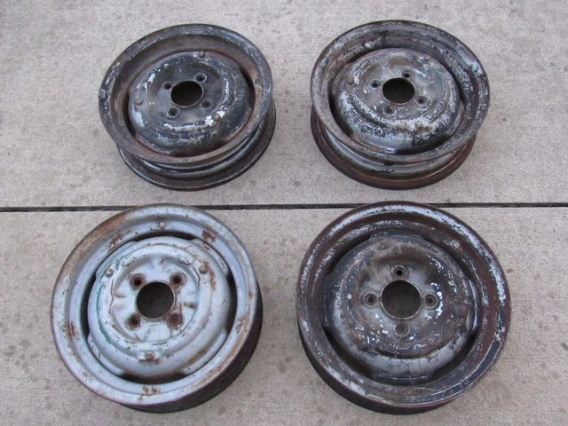 Austin Healey Bugeye Sprite Steel Disc Rim Wheel Good Used FREE SHIPPING Austin Healey Bugeye Sprite Steel Disc Rim Wheel Good Used FREE SHIPPING