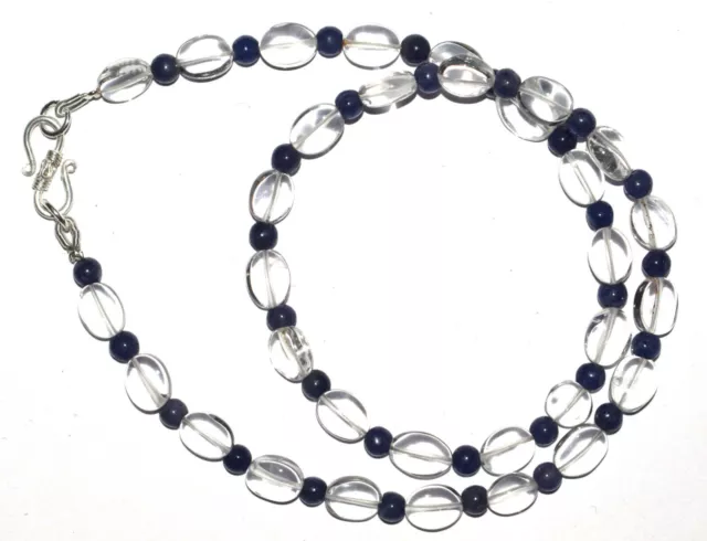 A+ Naturel Crystal-Iolite Gemme 925 Argent Sterling 16 " Strand Colliers SS68