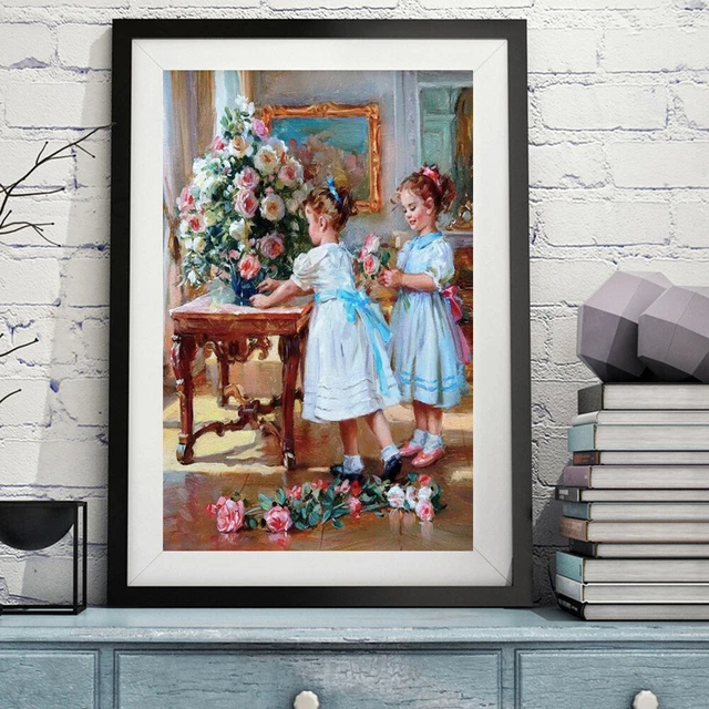 Two Sisters Oil Paint By Numbers Kit DIY Acrylic Painting Frameless Gift (B2205)