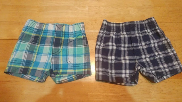 Carter's infant baby boy pull on cotton shorts size 3 months lot of 2