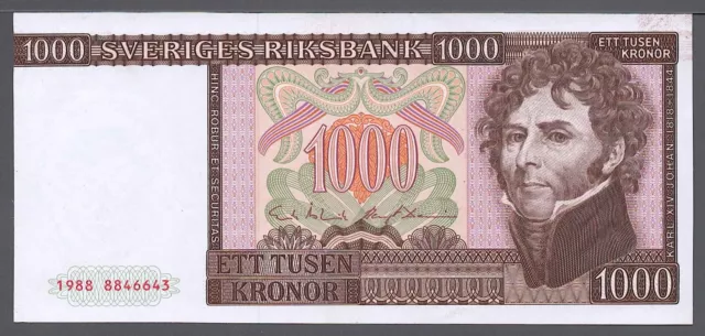 Sweden 1988 , 1000 Kronor , Pick 55b7 , UNC