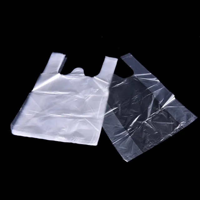 52x 20*30cm Plastic T-Shirt Retail Shopping Supermarket Bag Handles Packagi-DC