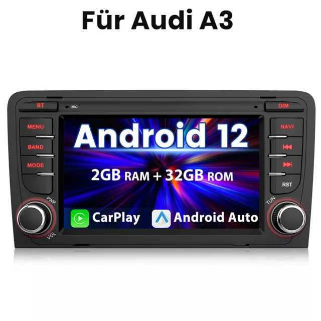 2+32G 7"Android12 Pour AUDI A3 S3 RS3 GPS NAVI RDS DAB Autoradio BT WIFI USB DSP