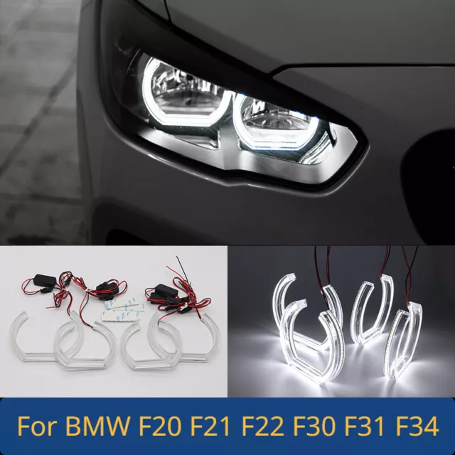 4x Anillos LED Ojos de Ángel DRL Acrílico Estilo de Coche Para BMW F20 F21 F22 F30 F31 F34