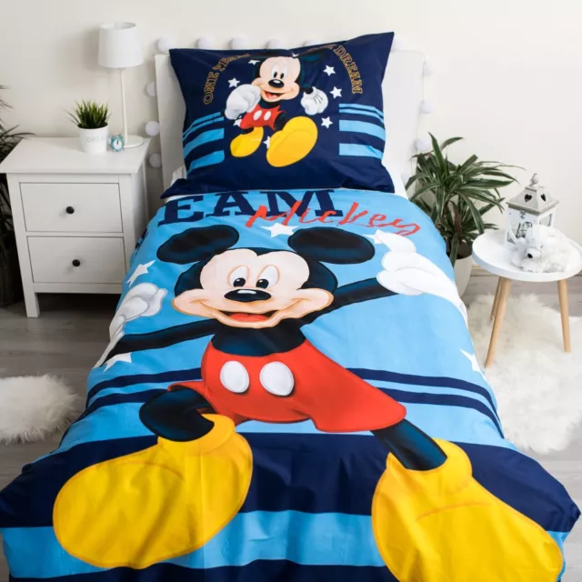 Disney Baby Maus Team 3 Stück Set Einzelbett Bettbezug Kissenbezug Blätter 2