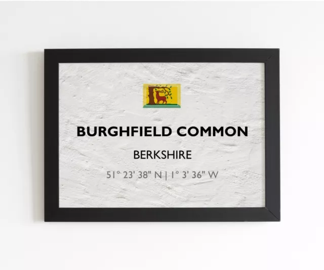 A4 PRINT - Burghfield Common, Berkshire - Lat/Long SU6566 2