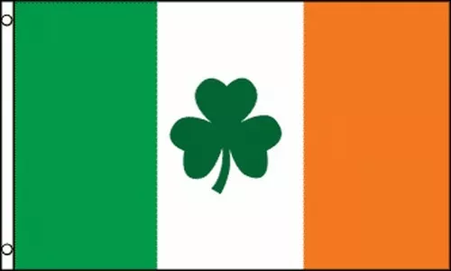 Irish Shamrock Flag 3x5 ft Ireland St Patricks Day Clover Leaf Saint Paddy Green