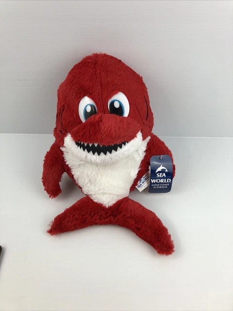 SEAWORLD RED SHARK Plush Toy Stuffed Animal 40Cm 2019 17.95