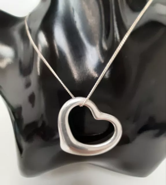 Tiffany & Co. Spain 925 Sterling Silver Elsa Peretti Floating Heart Pendant